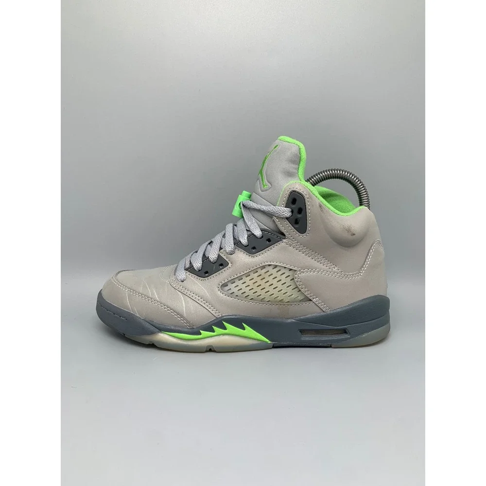Jordan 5 Retro GS Green Bean Silver Shoes DQ3734-003 Men Sz 6 Women Sz 7.5